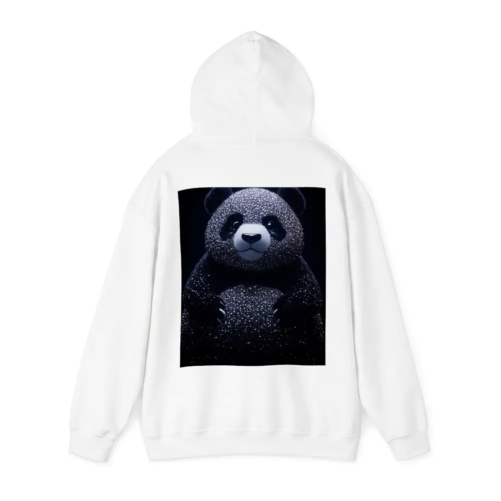 Glittering Panda Bear Dark Black Background – Hoodies