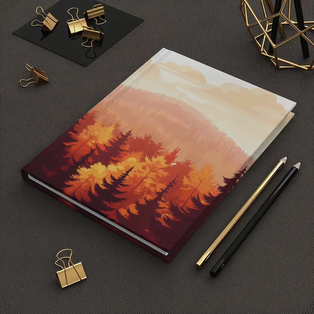 Autumn Forest Hills Flat Illustration Art – Notebooks