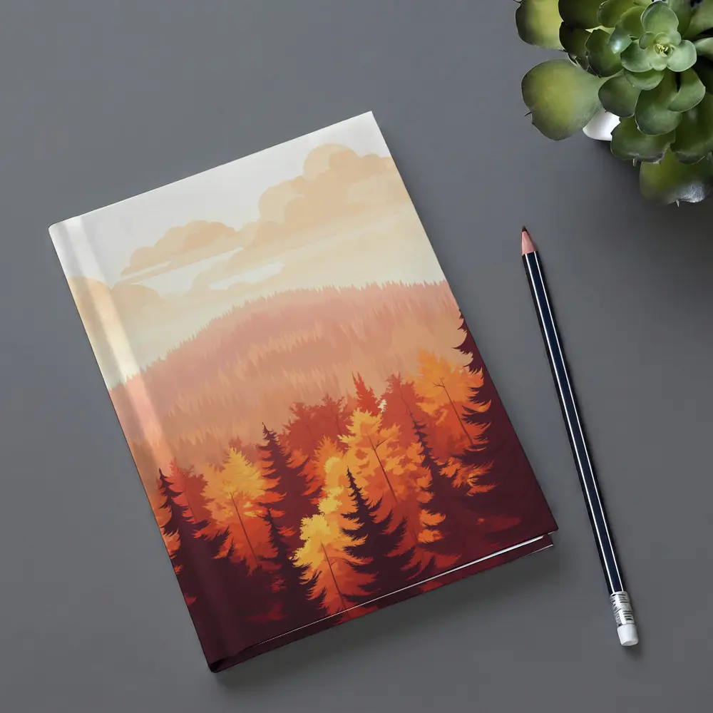 Autumn Forest Hills Flat Illustration Art – Notebooks