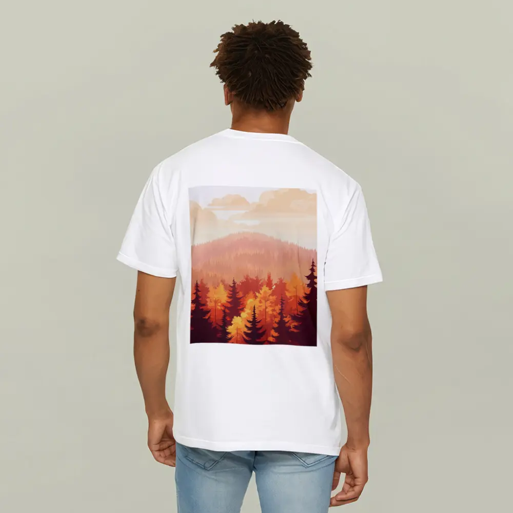 Autumn Forest Hills Flat Illustration Art – T-Shirts