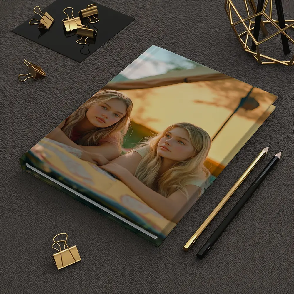 Two Girls Relaxing by Camping Tent – Notebooks