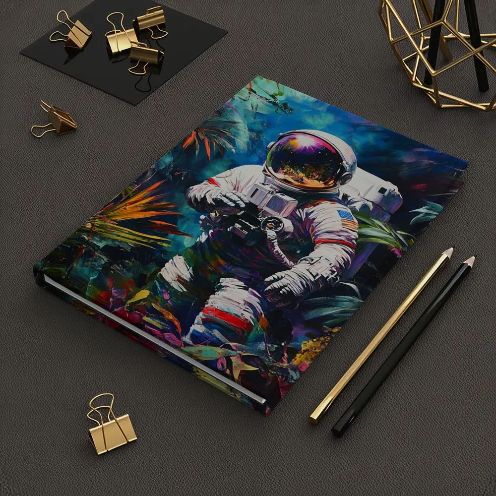 Astronaut Photographer In Colorful Tropical Jungle – Notebooks