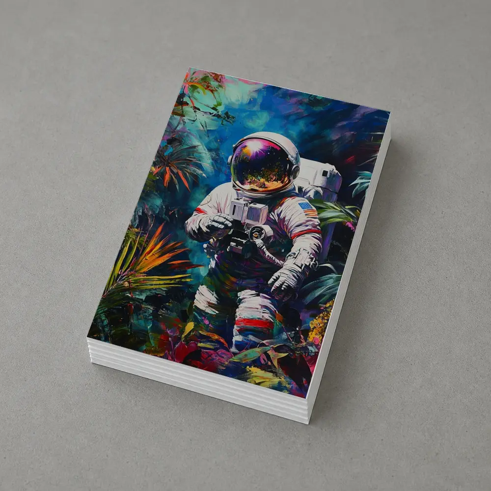 Astronaut Photographer In Colorful Tropical Jungle – Postcards