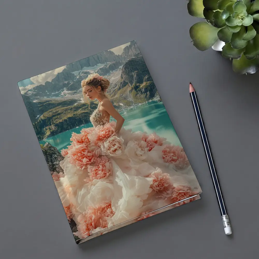 Woman Peony Gown Mountain Lake Fantasy – Notebooks