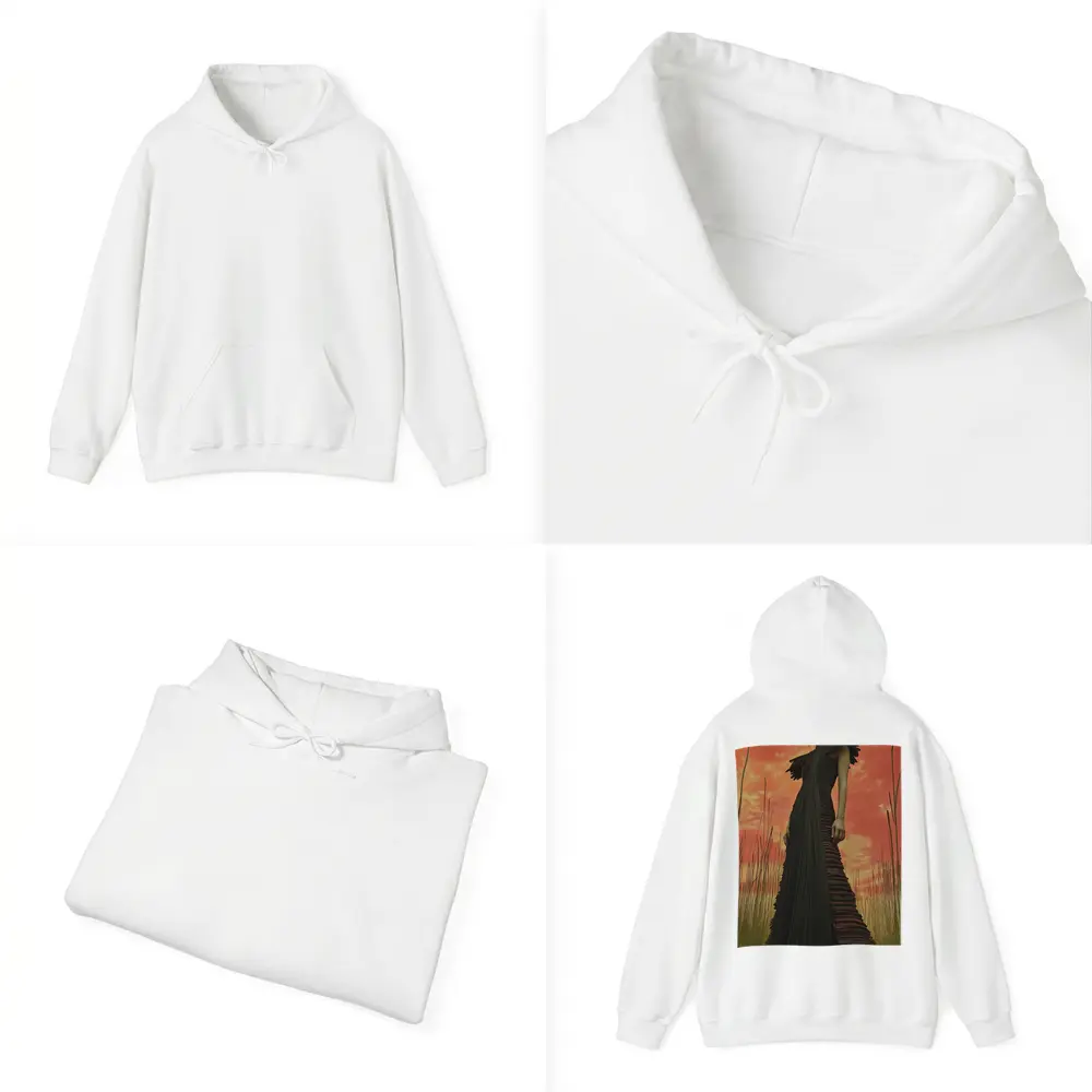 Dark Gown Fashion Portrait Red Sky – Hoodies