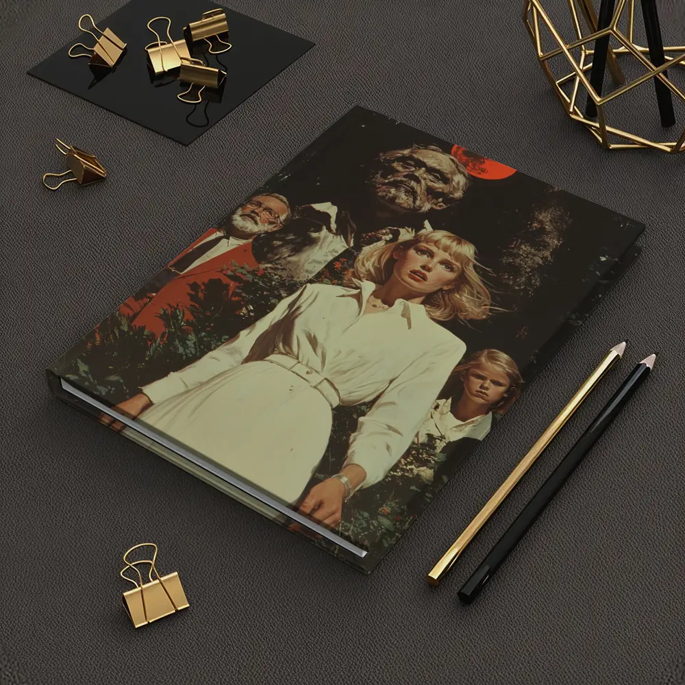 Retro Horror Scene Red Moon Night – Notebooks