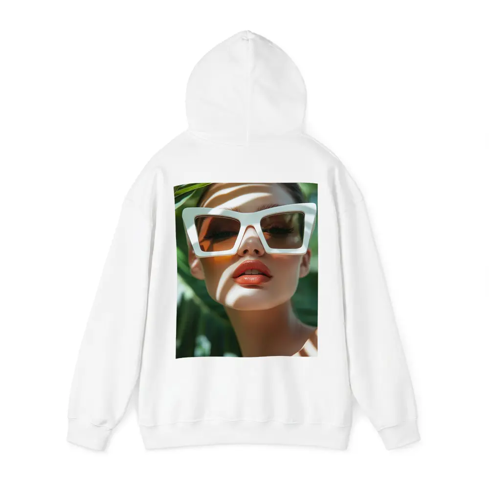 Woman White Sunglasses Tropical Palm Leaves – Hoodies