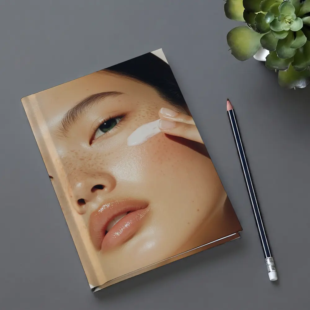 Woman Applying Cream Skincare Beauty Portrait – Notebooks