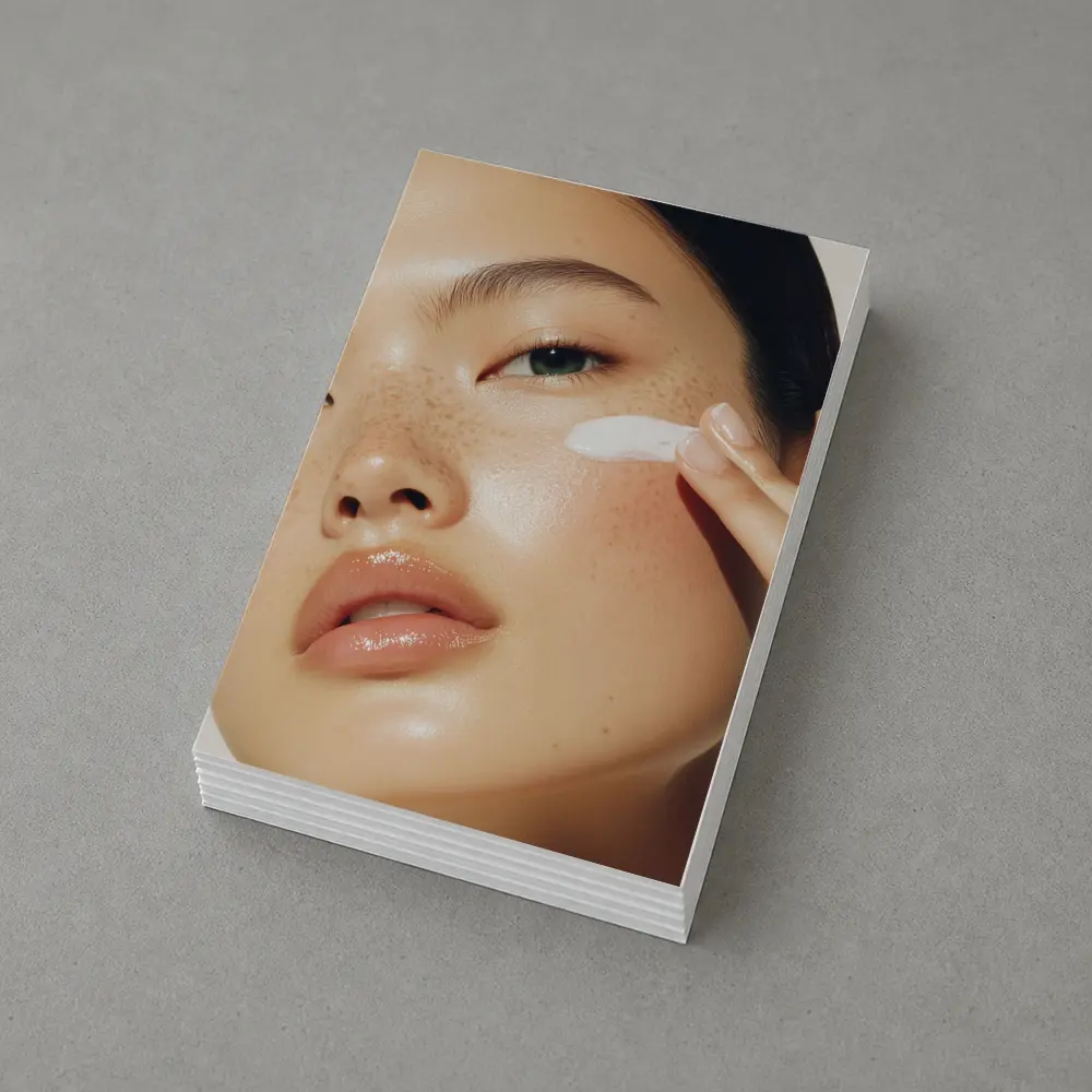 Woman Applying Cream Skincare Beauty Portrait – Postcards