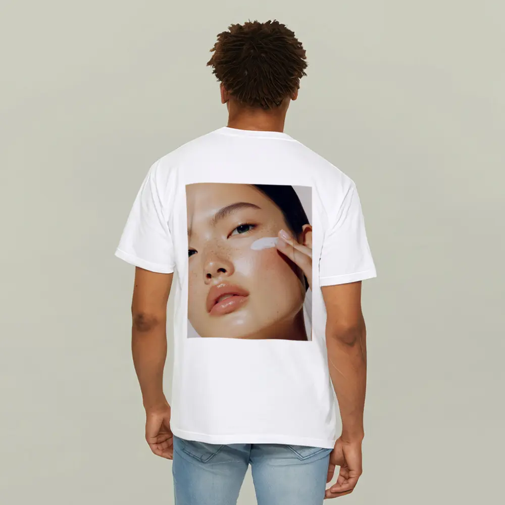 Woman Applying Cream Skincare Beauty Portrait – T-Shirts