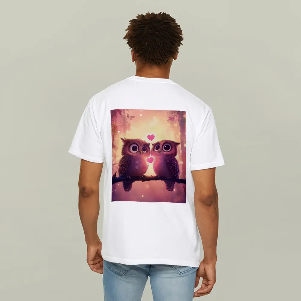 Cute Owl Couple Hearts Fantasy Forest – T-Shirts