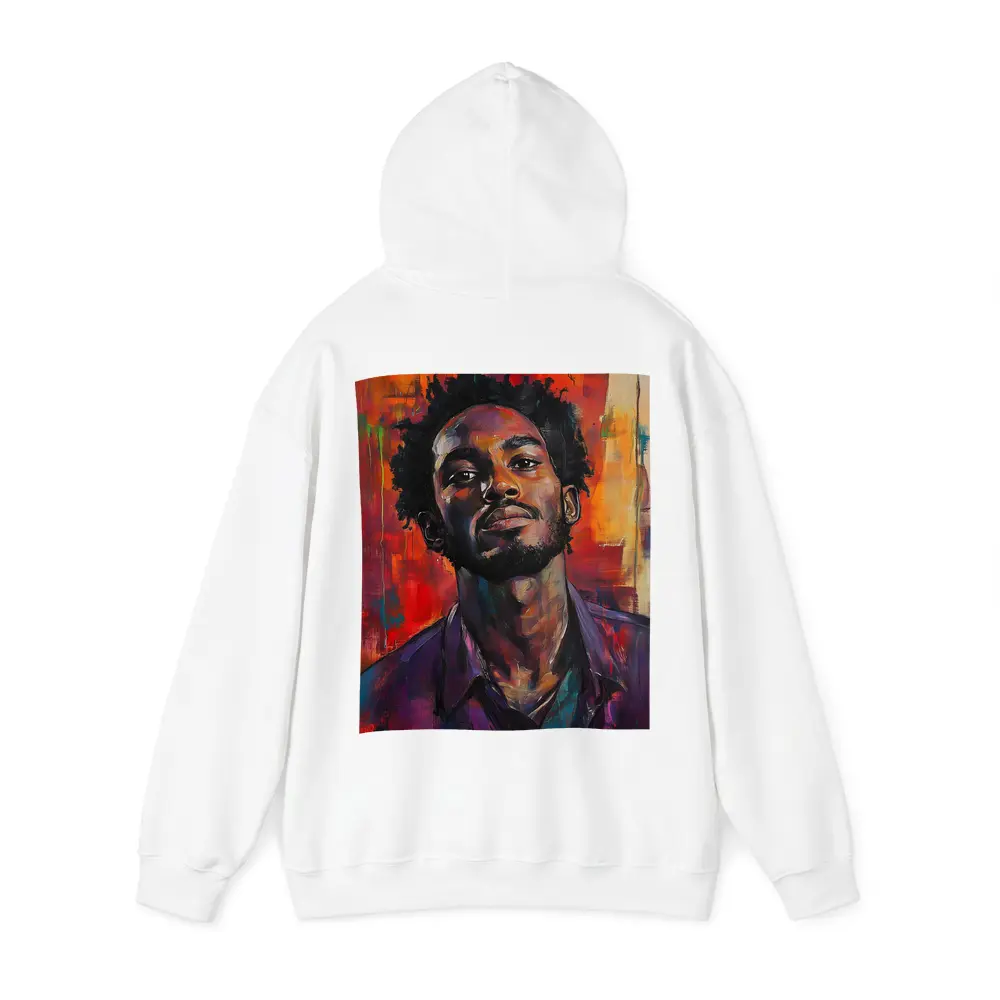 Young Black Man Portrait Abstract Painted Background – Hoodies