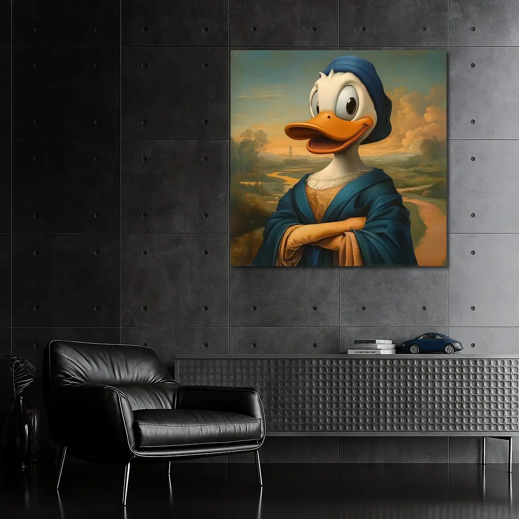 Donald Duck Mona Lisa Renaissance Portrait Painting – Wall Art