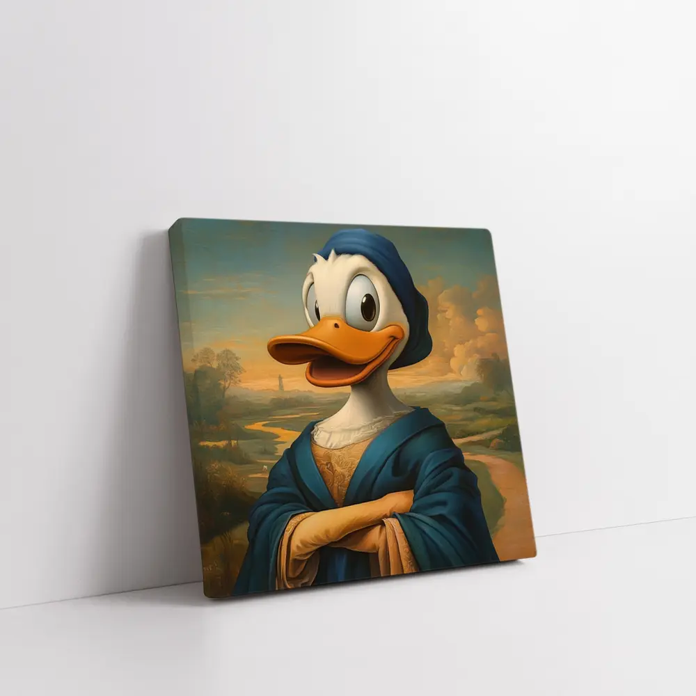 Donald Duck Mona Lisa Renaissance Portrait Painting – Wall Art