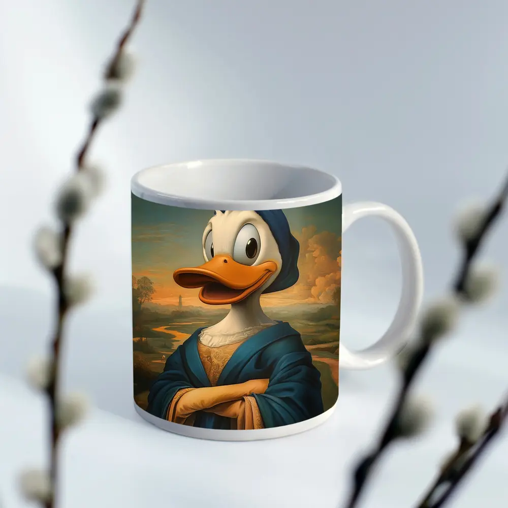 Donald Duck Mona Lisa Renaissance Portrait Painting – Mugs