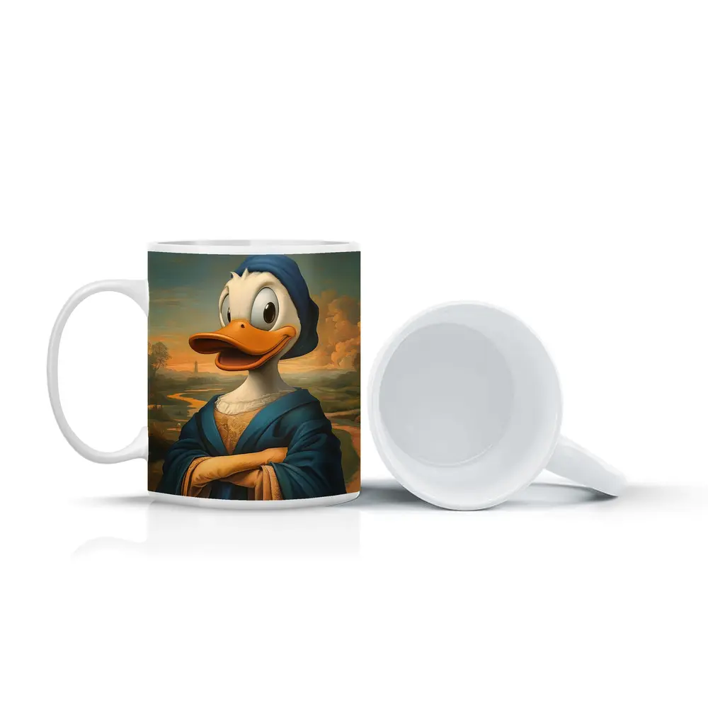 Donald Duck Mona Lisa Renaissance Portrait Painting – Mugs