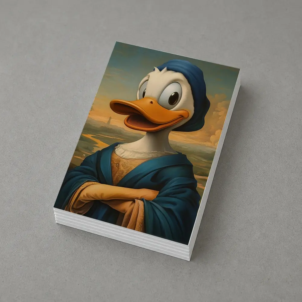 Donald Duck Mona Lisa Renaissance Portrait Painting – Postcards