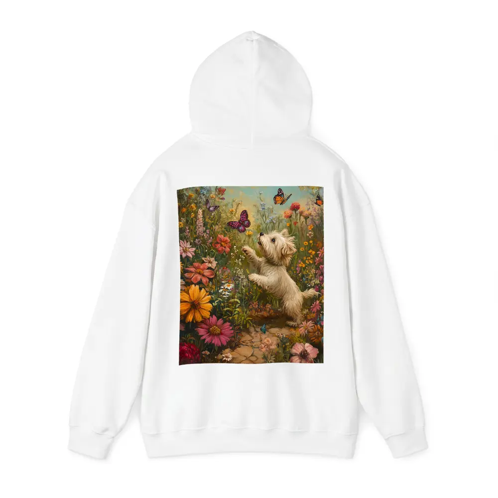 West Highland Terrier Playing With Butterflies Flowers – Hoodies