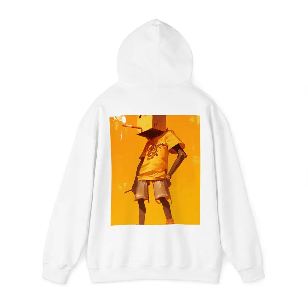 Box Head Character Smoking Yellow Urban Art – Hoodies