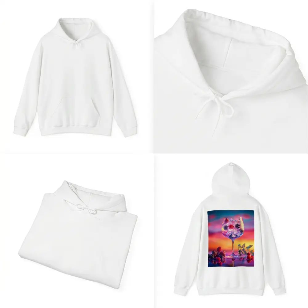 Berry Cocktail Glass Sunset Sky Background – Hoodies