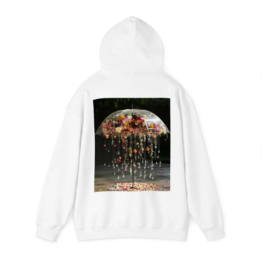 Floral Umbrella Crystal Drops Garden Installation Art – Hoodies
