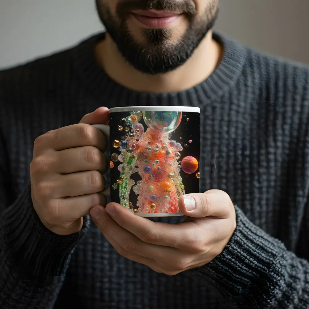 Glass Human Figure Cosmic Planets Space – Mugs