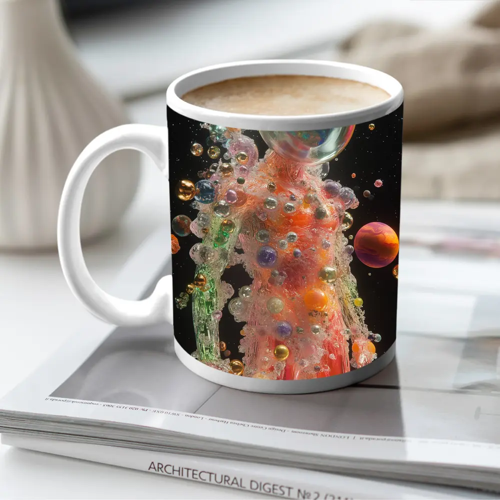 Glass Human Figure Cosmic Planets Space – Mugs