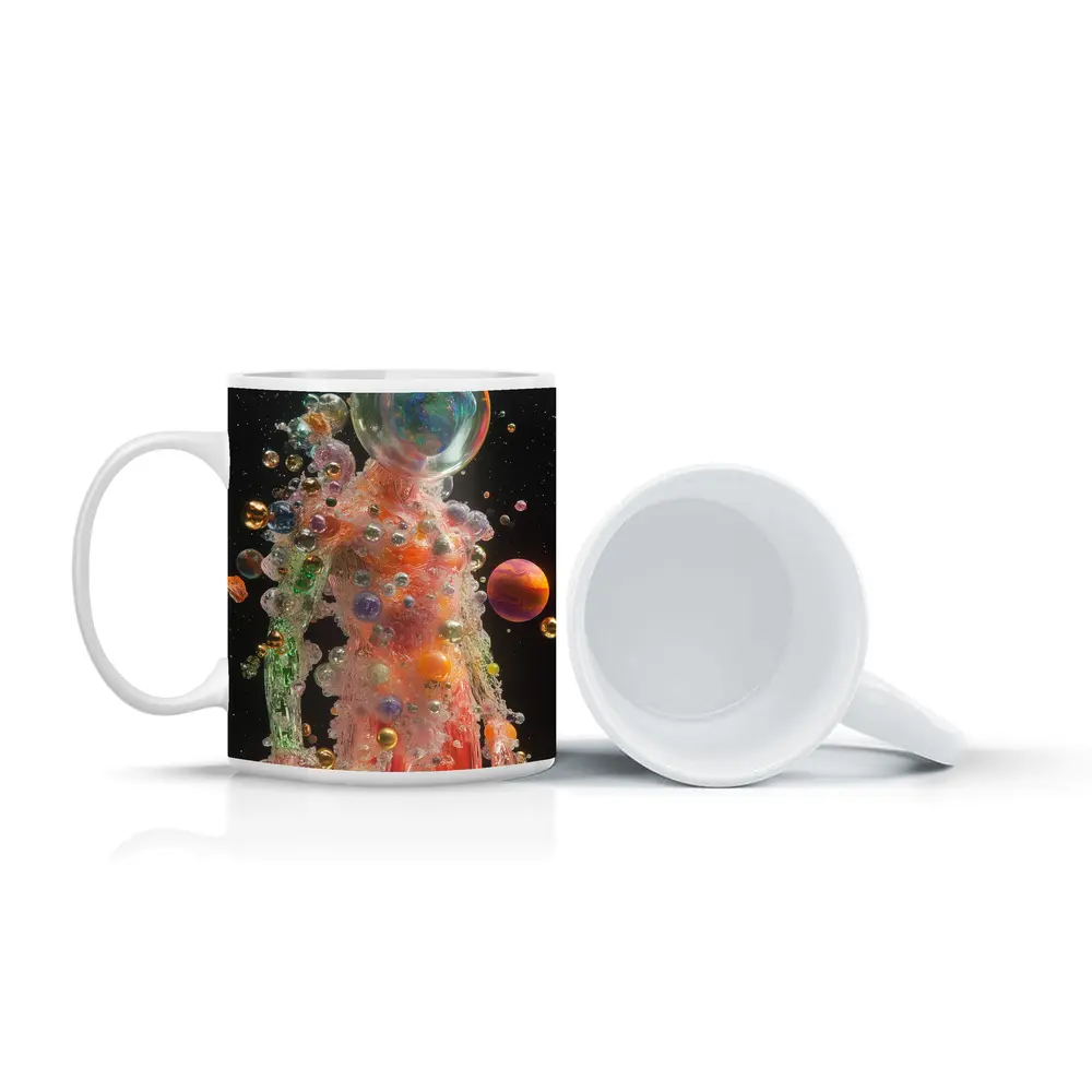 Glass Human Figure Cosmic Planets Space – Mugs