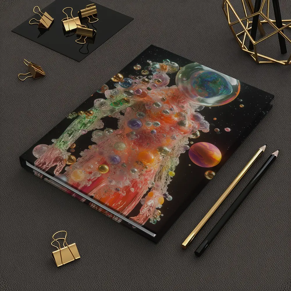 Glass Human Figure Cosmic Planets Space – Notebooks