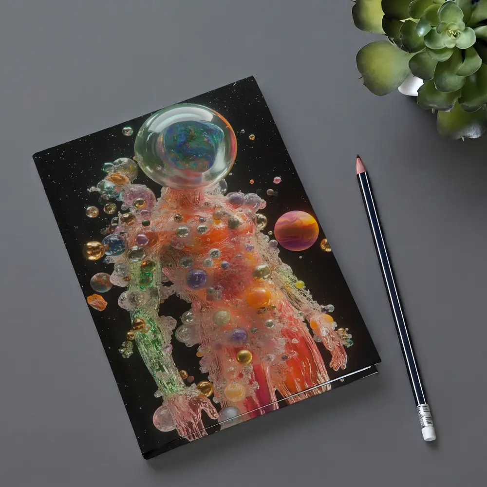 Glass Human Figure Cosmic Planets Space – Notebooks