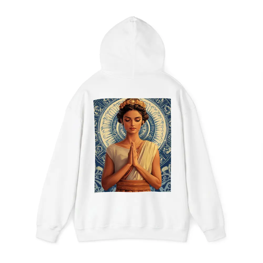 Woman Praying Mandala Blue Spiritual Art – Hoodies