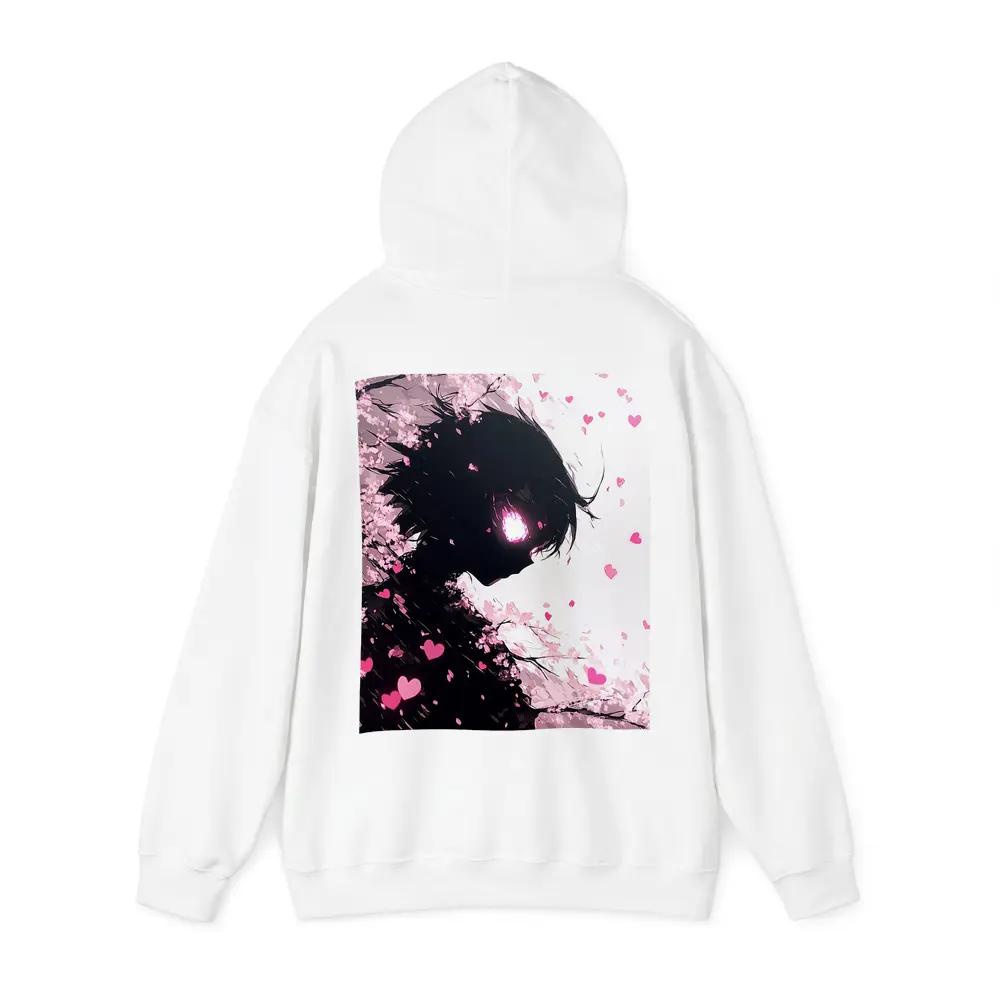 Anime Girl Silhouette Cherry Blossom Hearts – Hoodies