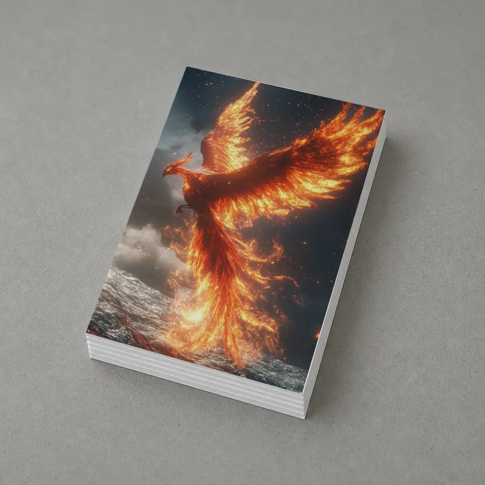 Phoenix Rising From Ocean Flames Dark Sky – Postcards