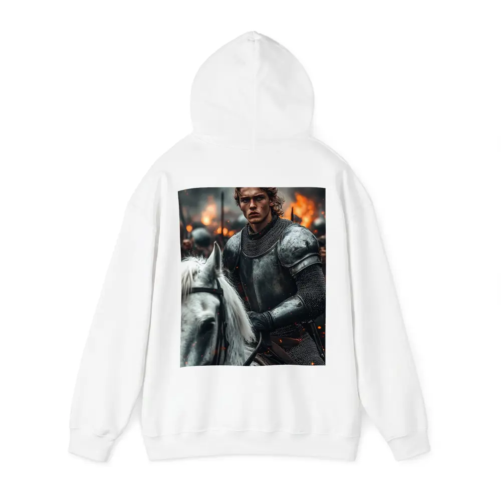 Knight in Armor Riding White Horse Battle – Hoodies