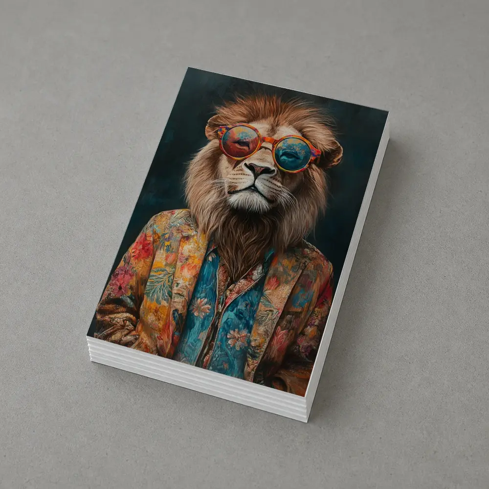 Cool Lion Wearing Sunglasses Floral Jacket – Postcards