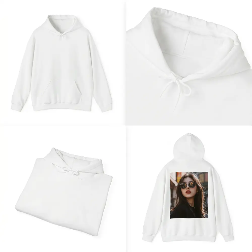 Young Asian Woman Sunglasses Urban Street Background – Hoodies