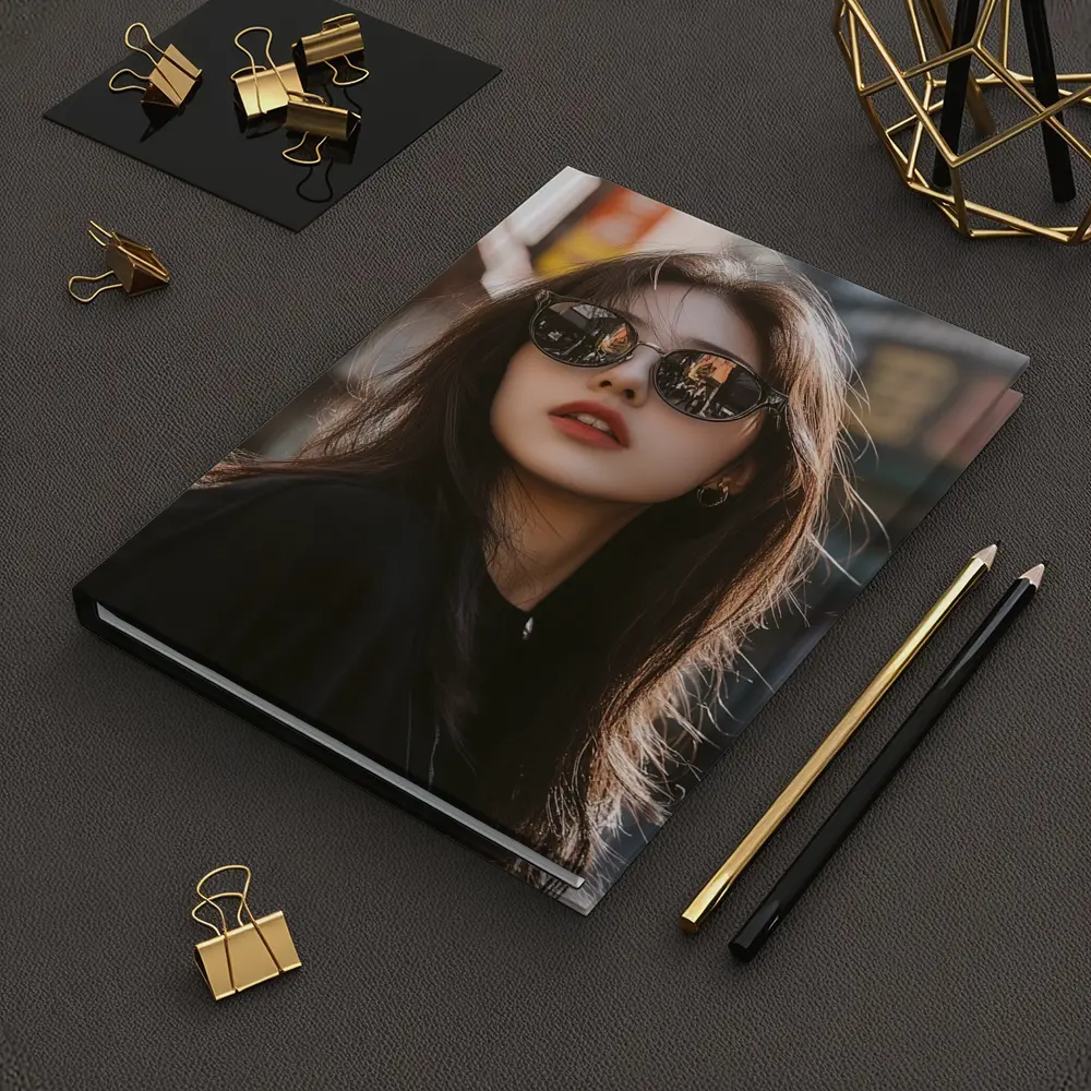 Young Asian Woman Sunglasses Urban Street Background – Notebooks