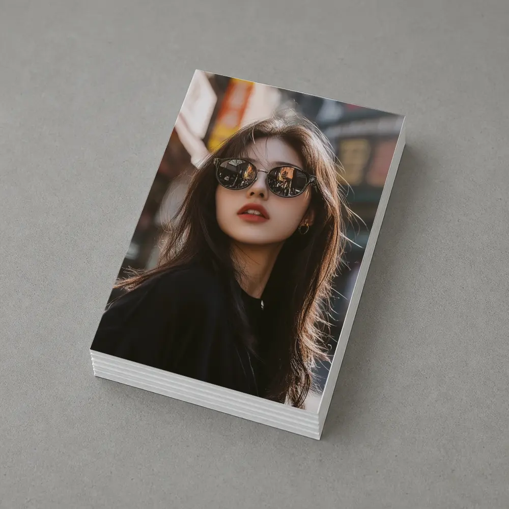 Young Asian Woman Sunglasses Urban Street Background – Postcards