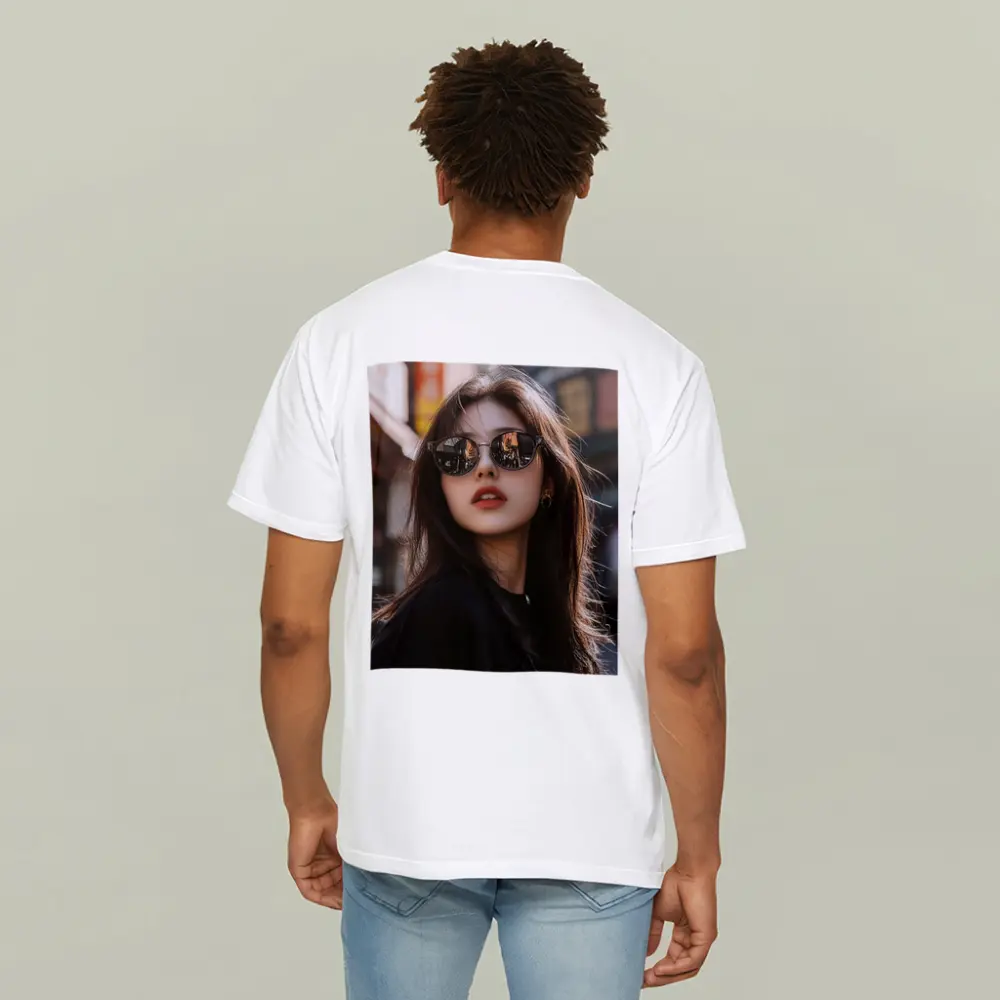 Young Asian Woman Sunglasses Urban Street Background – T-Shirts