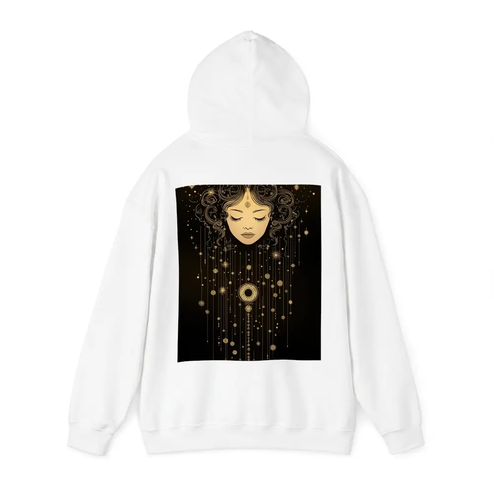 Celestial Woman Gold Stars Black Background – Hoodies