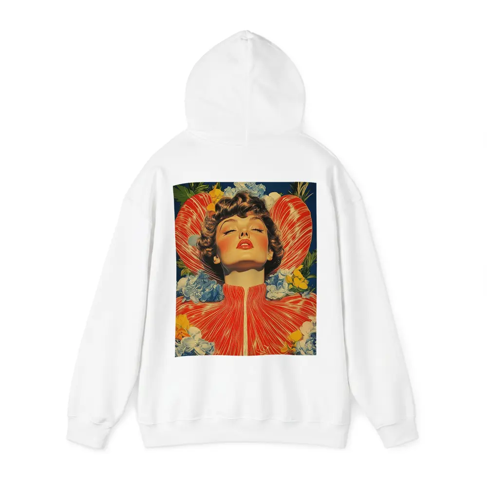 Retro Woman Portrait Floral Collage Art – Hoodies