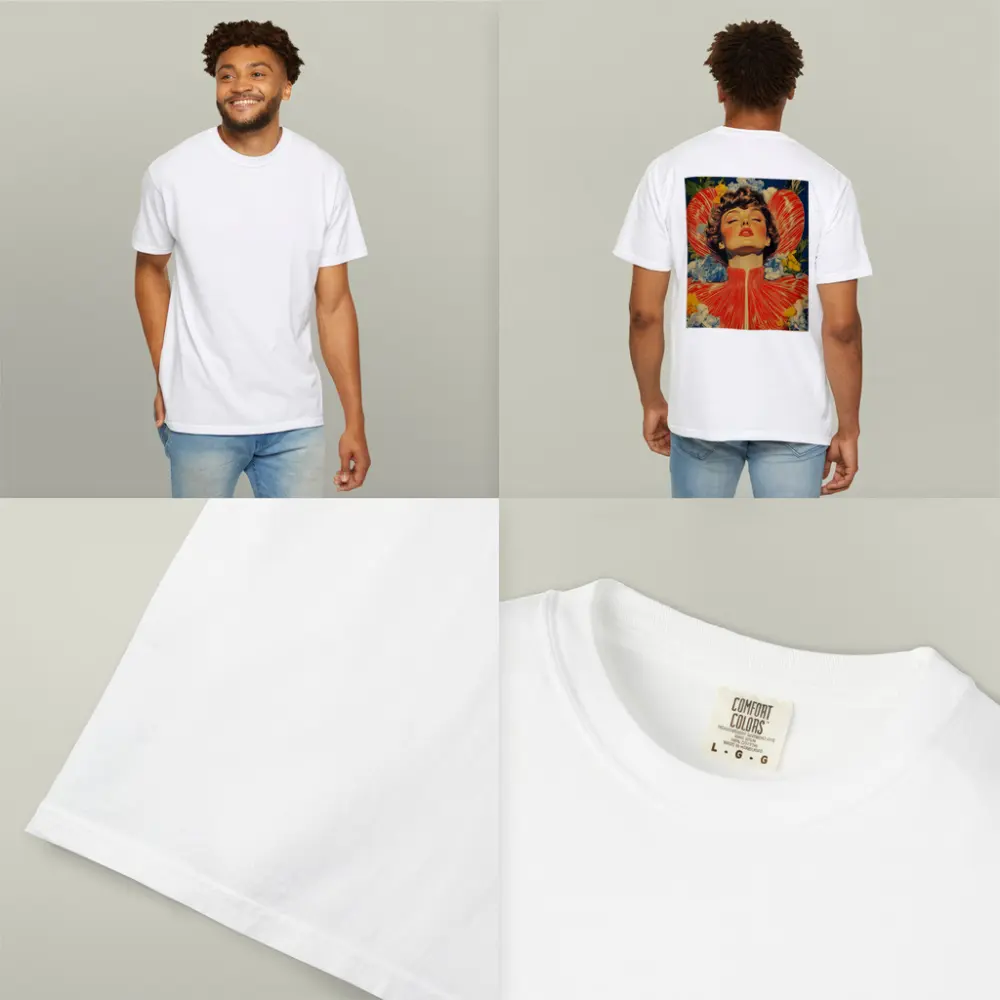 Retro Woman Portrait Floral Collage Art – T-Shirts