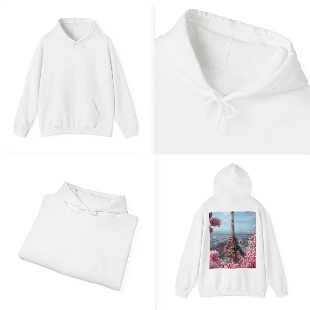 Eiffel Tower Paris Pink Cherry Blossoms Spring – Hoodies