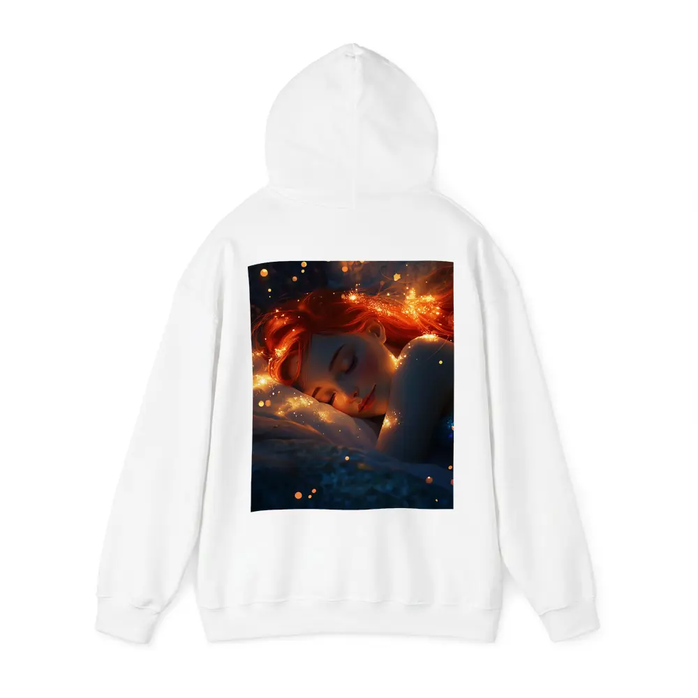 Sleeping Woman Red Hair Glowing Stars Fantasy – Hoodies