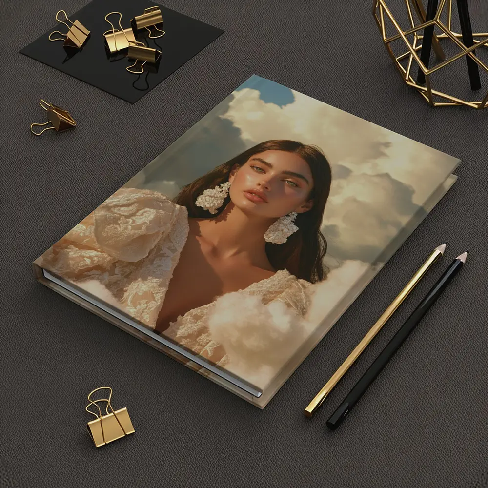 Woman In Lace Dress Among Clouds – Notebooks