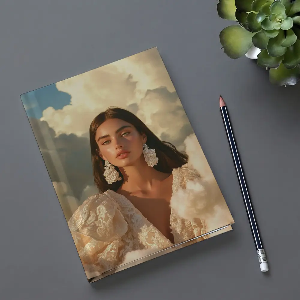 Woman In Lace Dress Among Clouds – Notebooks