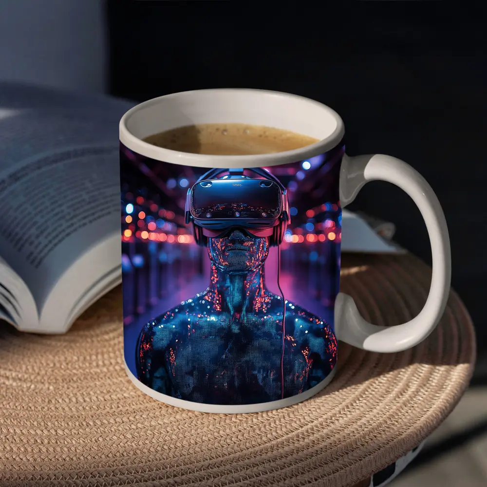 Digital Human VR Headset Neon Corridor – Mugs