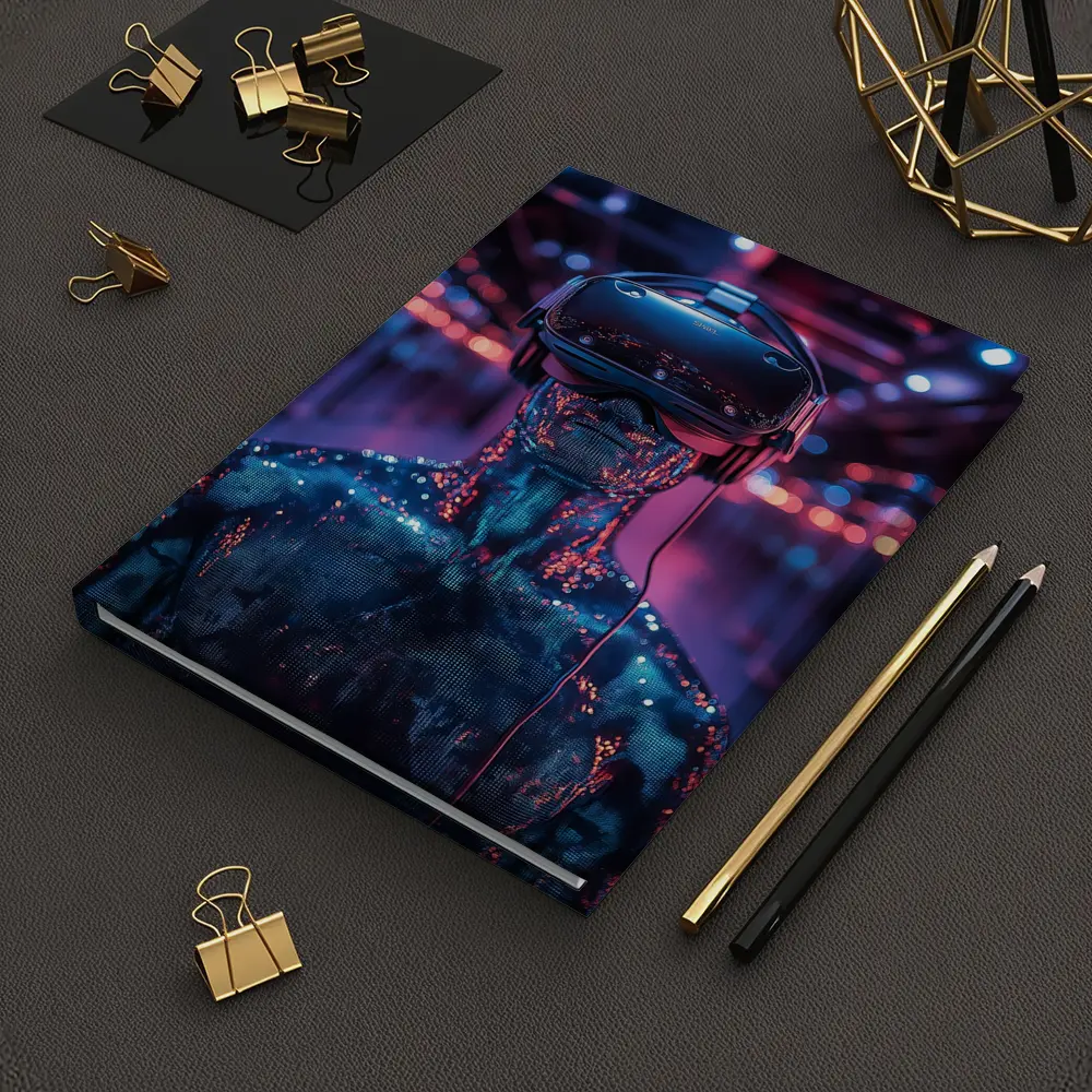 Digital Human VR Headset Neon Corridor – Notebooks