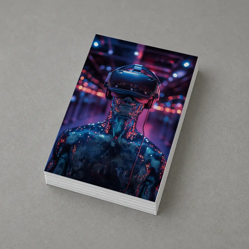 Digital Human VR Headset Neon Corridor – Postcards
