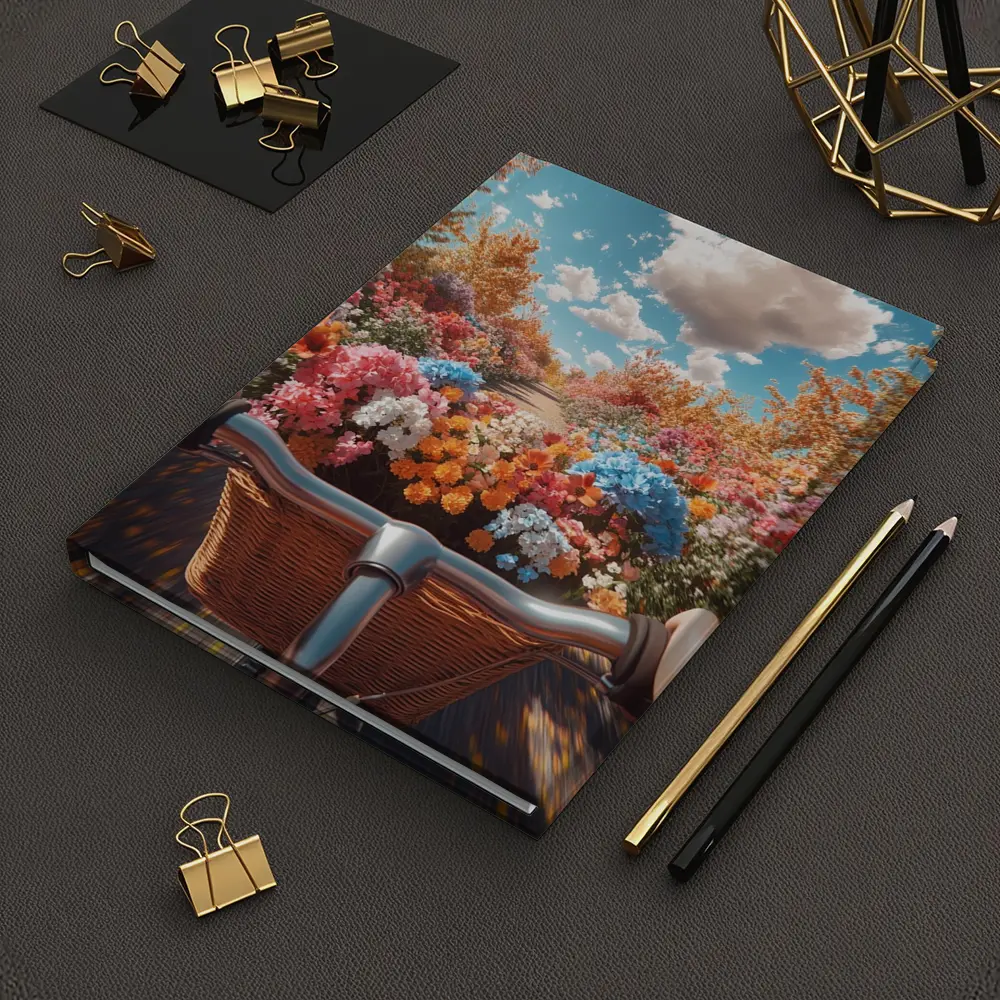Bicycle Ride Through Colorful Flower Garden – Notebooks